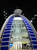 Animated holographic display showing the stages of building progress.