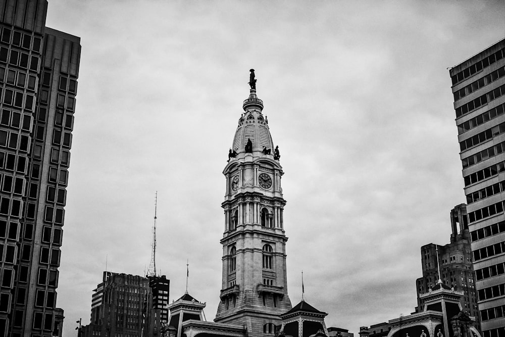 grayscale photo of concrete building