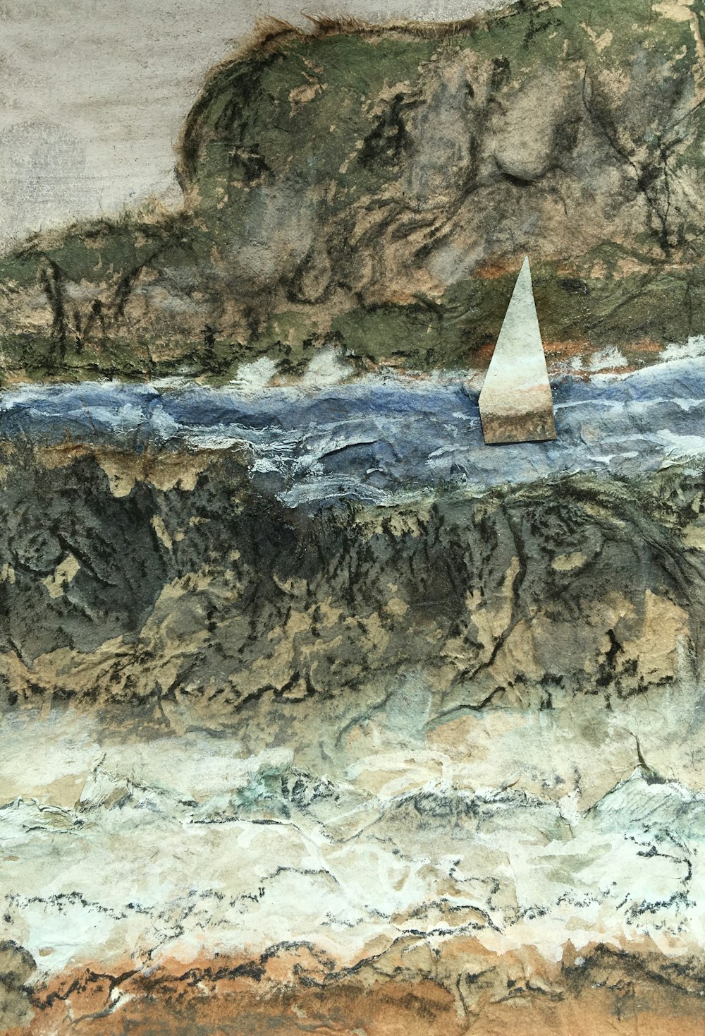 white sailboat on water near brown rock formation during daytime