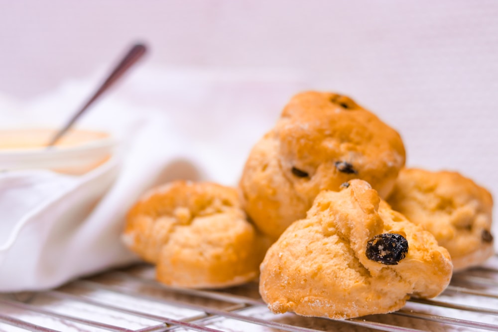 brown cookies on white ceramic plate