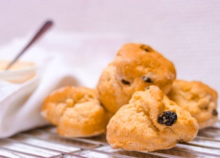 brown cookies on white ceramic plate