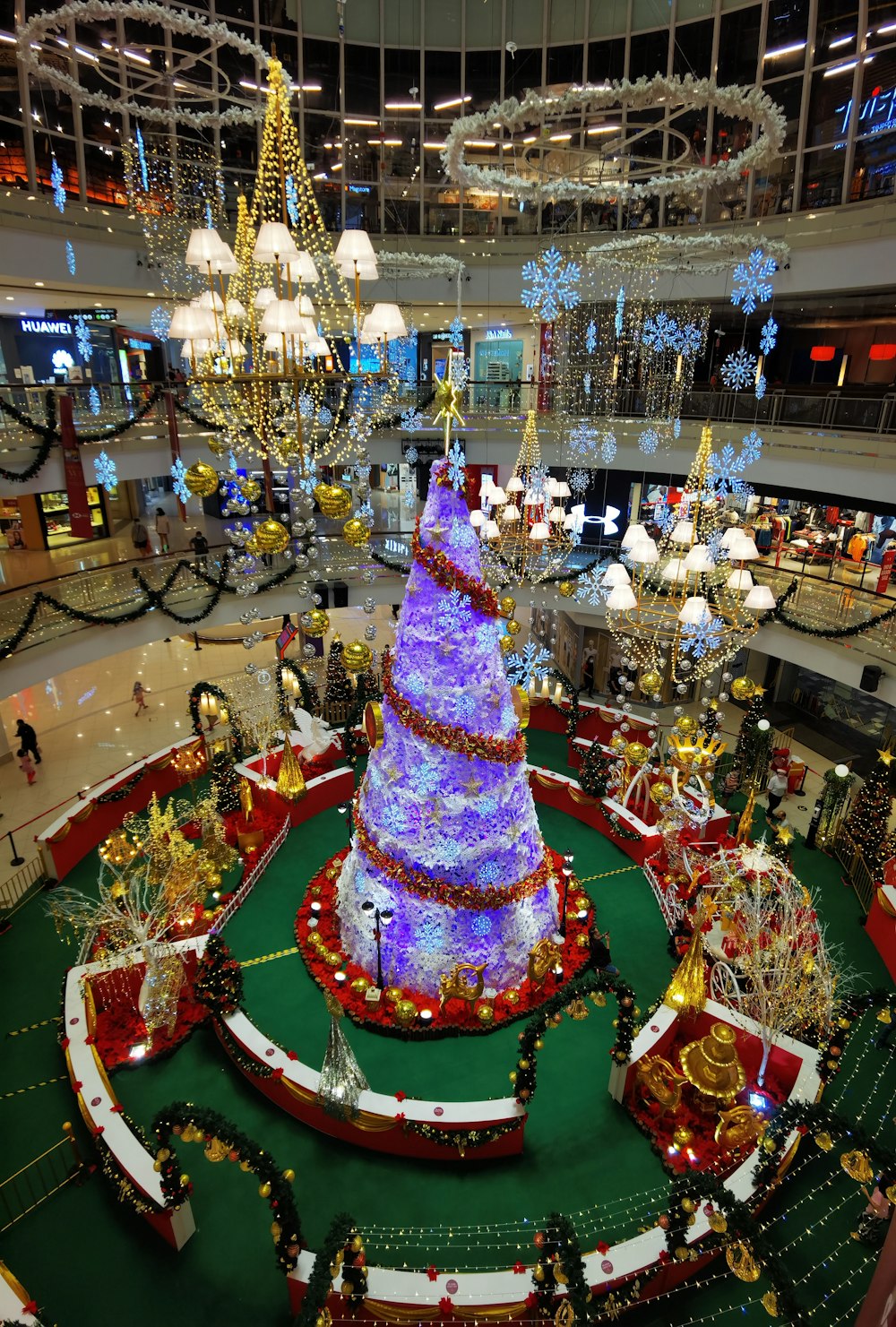 christmas tree with string lights