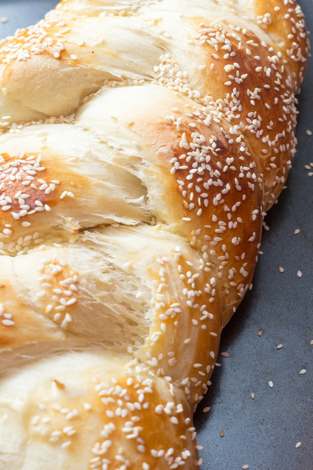 bread on black table top