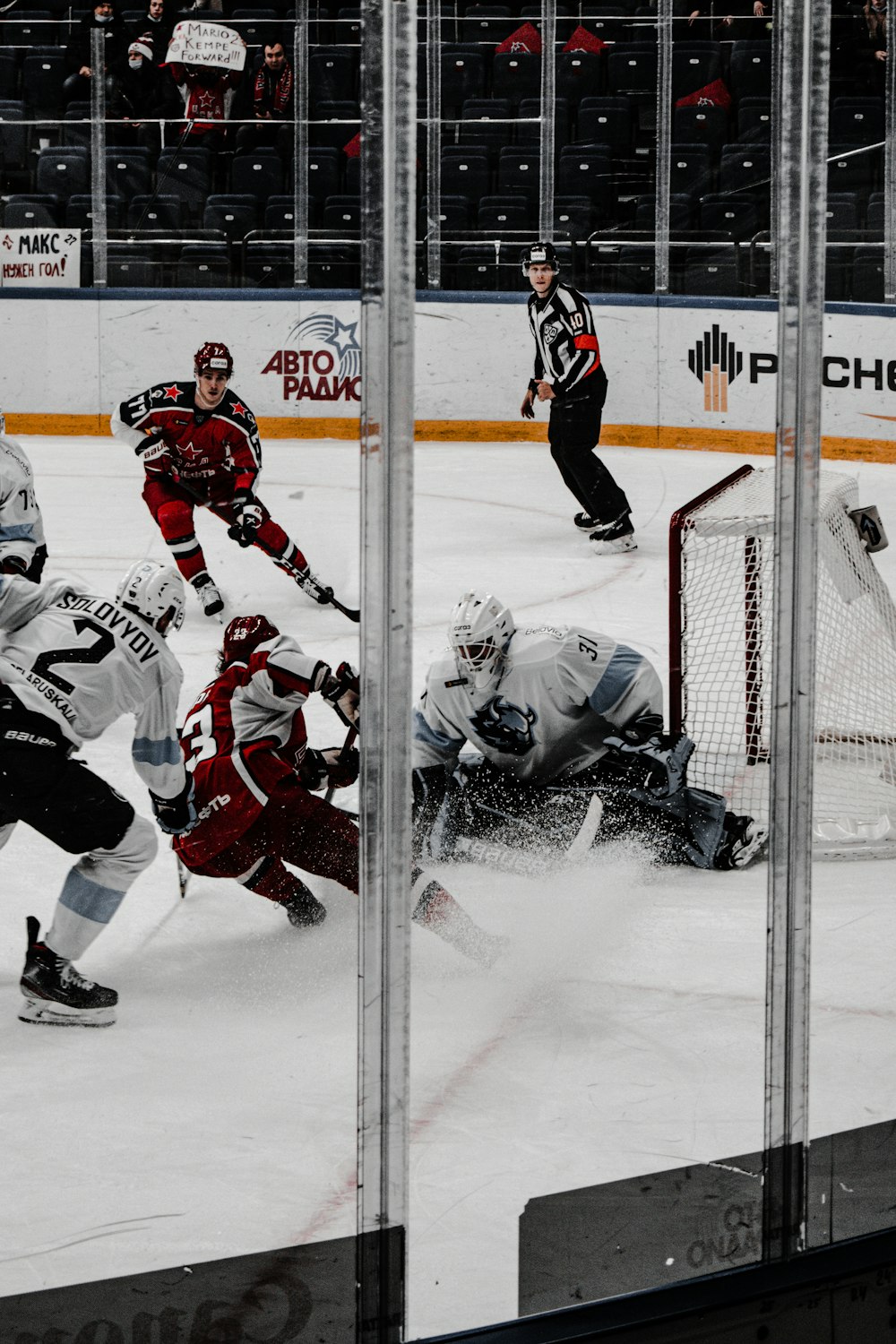 ice hockey players on ice field