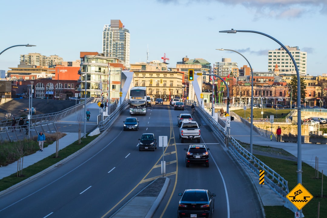 cars on road during daytime in downtown victoria