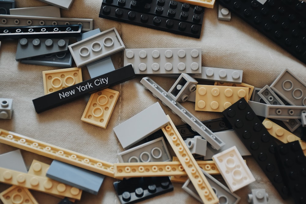 white and black lego blocks