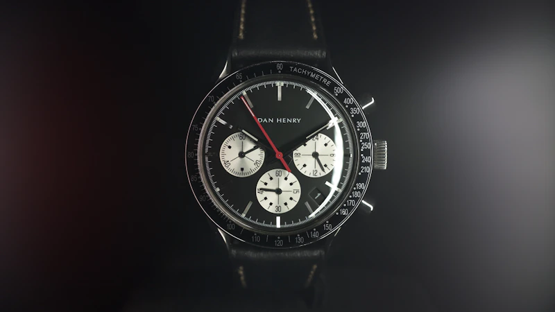 luxury black and silver chronograph watch