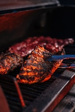 grilled meat on black grill