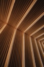 brown and black striped textile