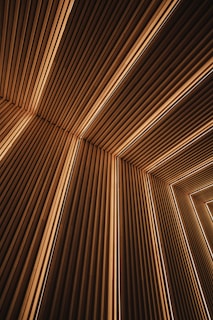 brown and black striped textile