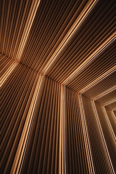 brown and black striped textile