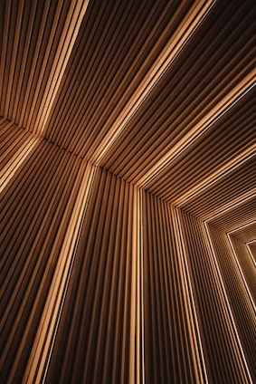 brown and black striped textile