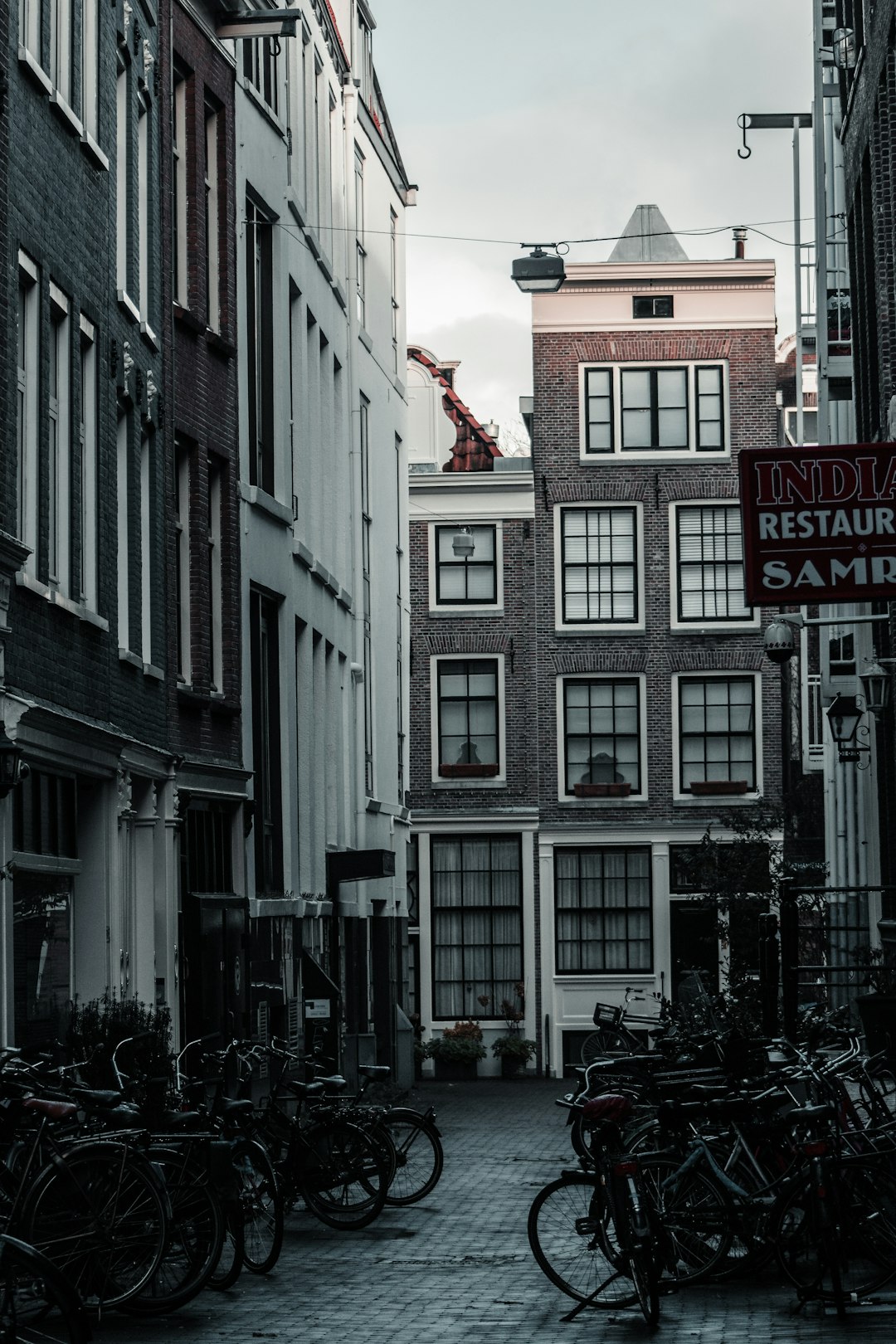 red and white street sign