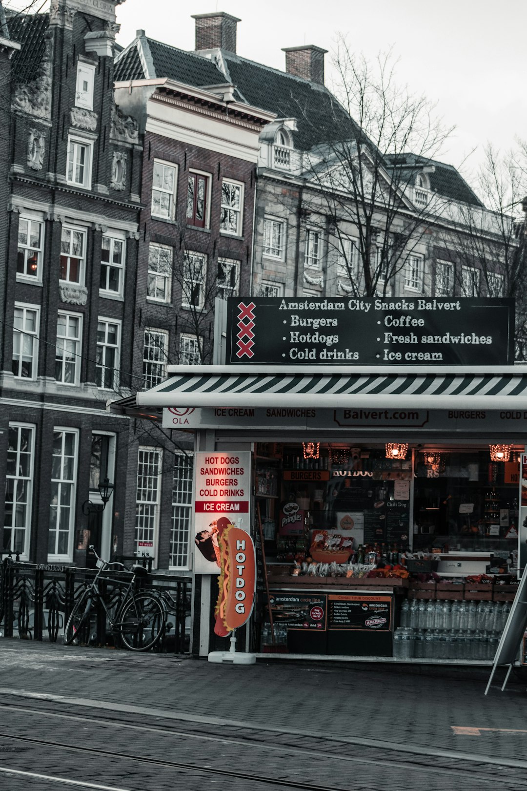 red and white store signage