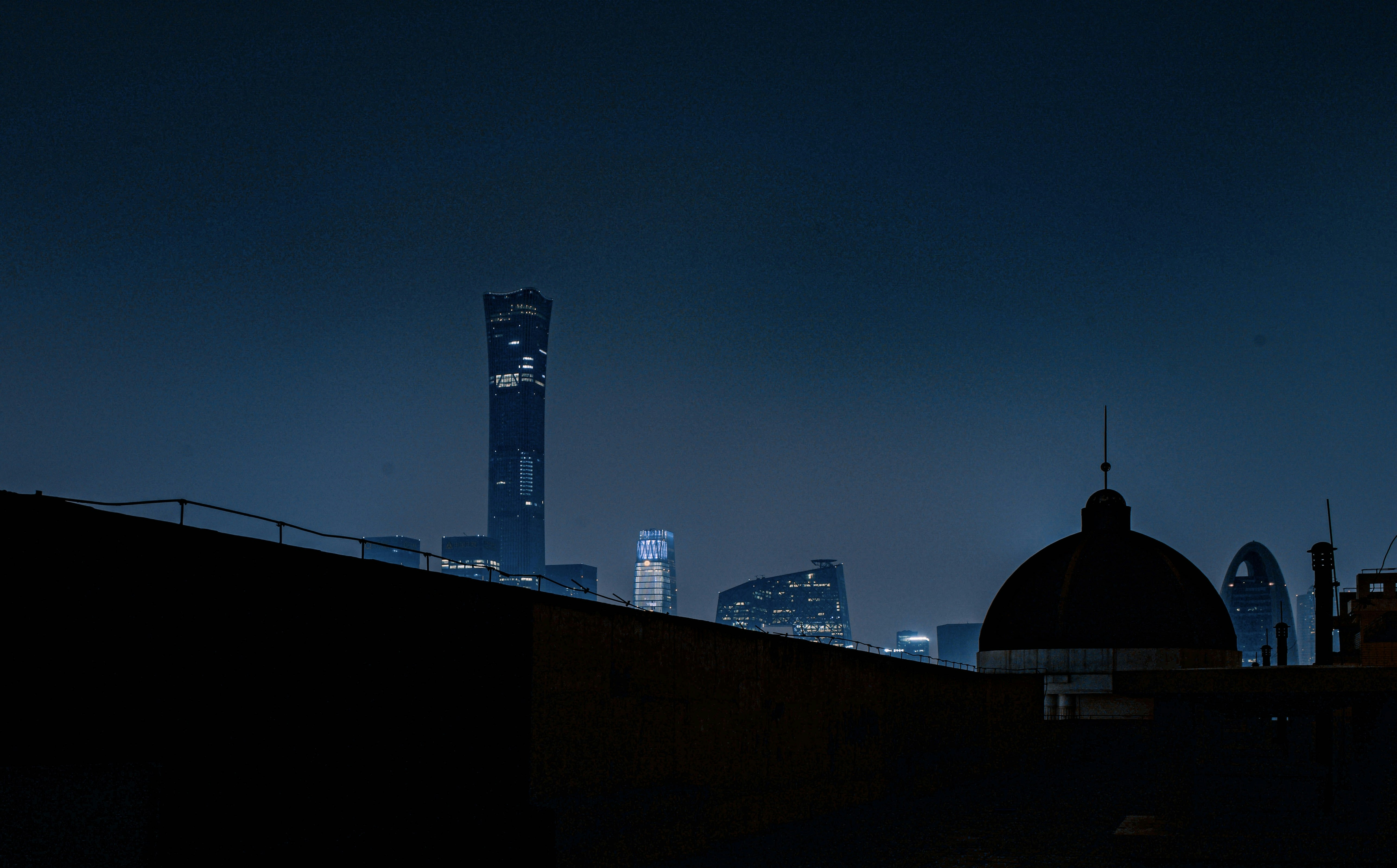 Yazd rooftop night skyline