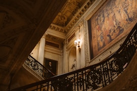 black and brown wooden staircase