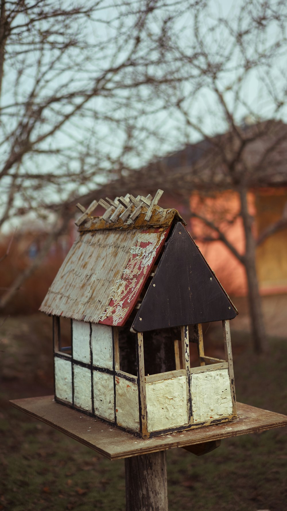 red and brown wooden house