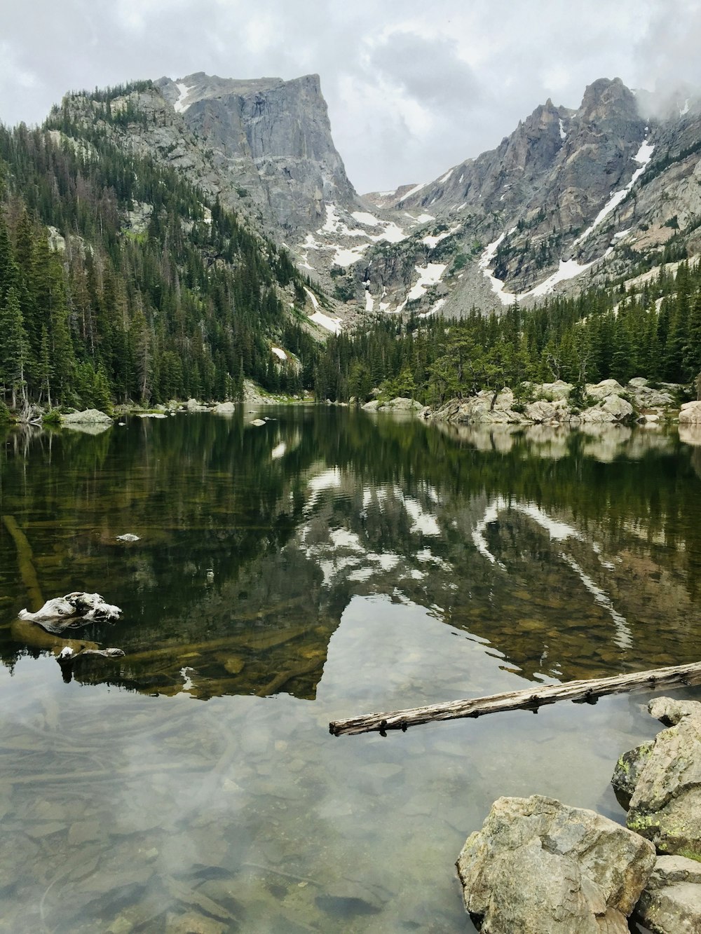 árvores verdes perto do lago e das montanhas durante o dia