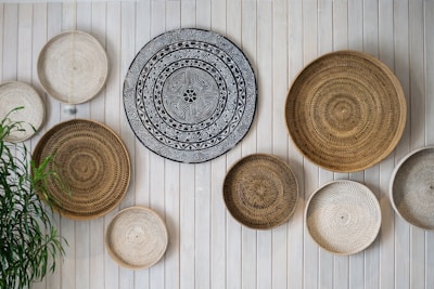 A vibrant wall basket showcasing unique designs.