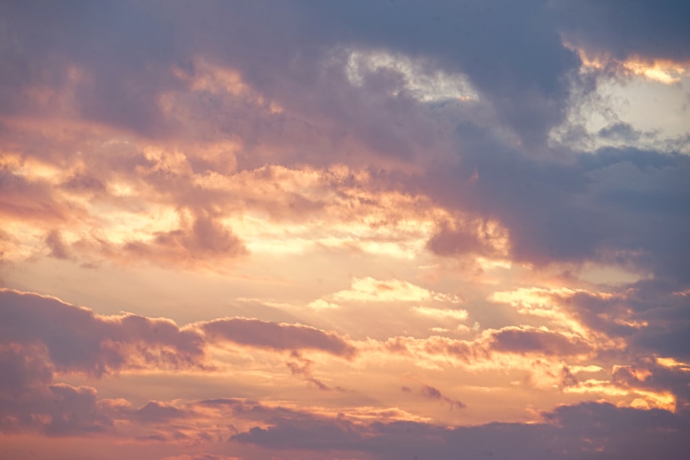 clouds and blue sky during sunset