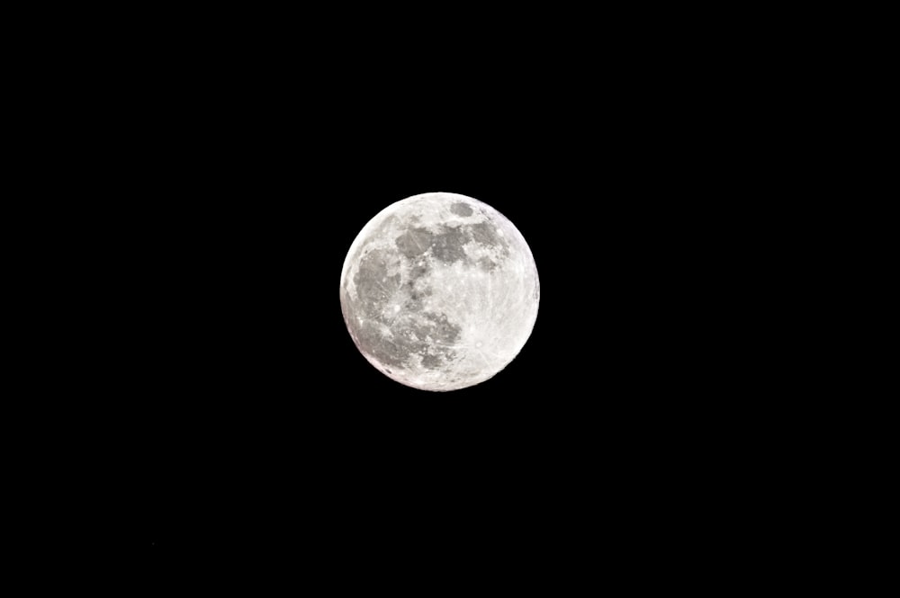 full moon in dark night sky