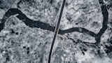 Car driving on a snow covered road