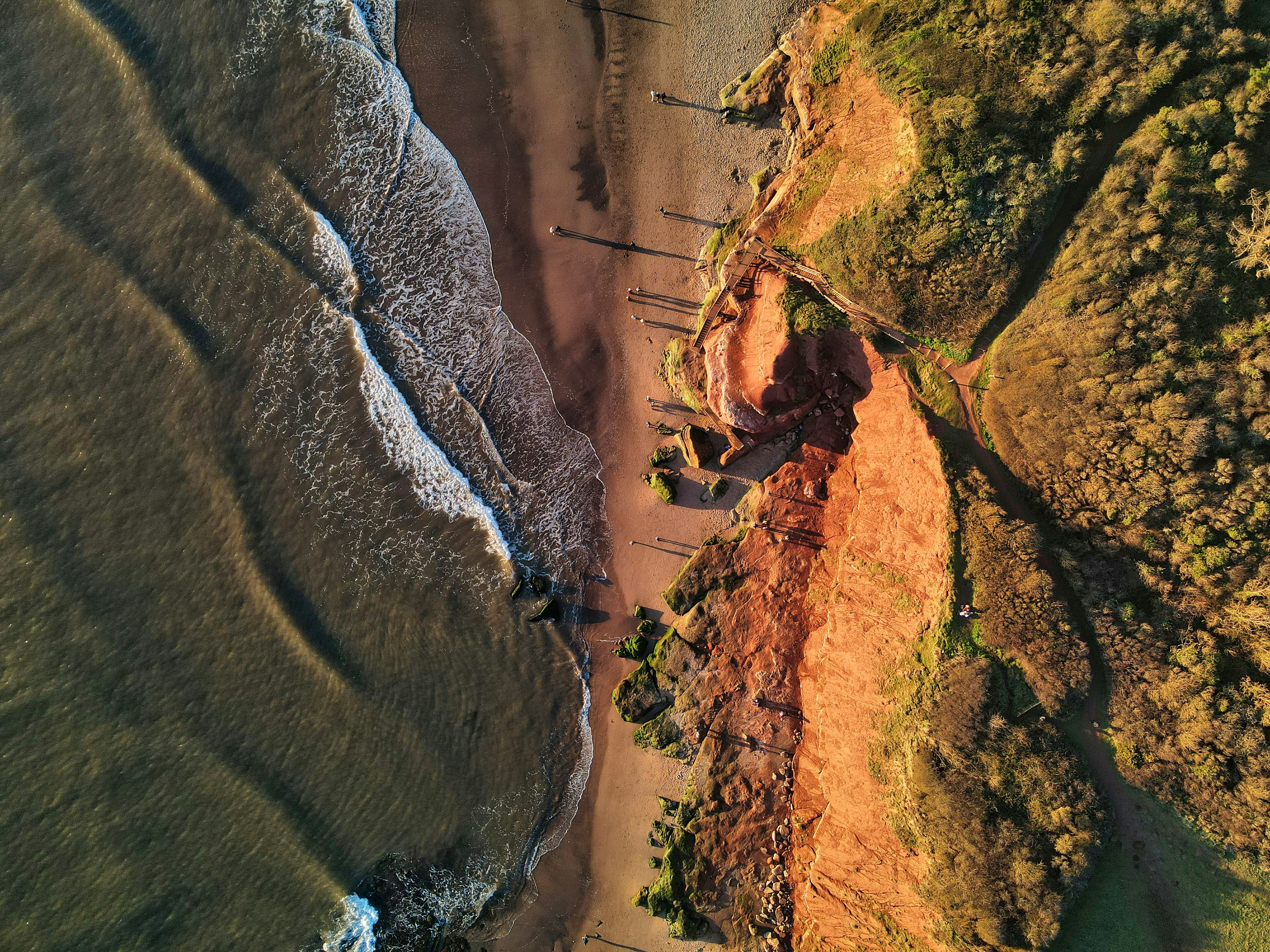 aerial view of ocean waves 풍경 사진