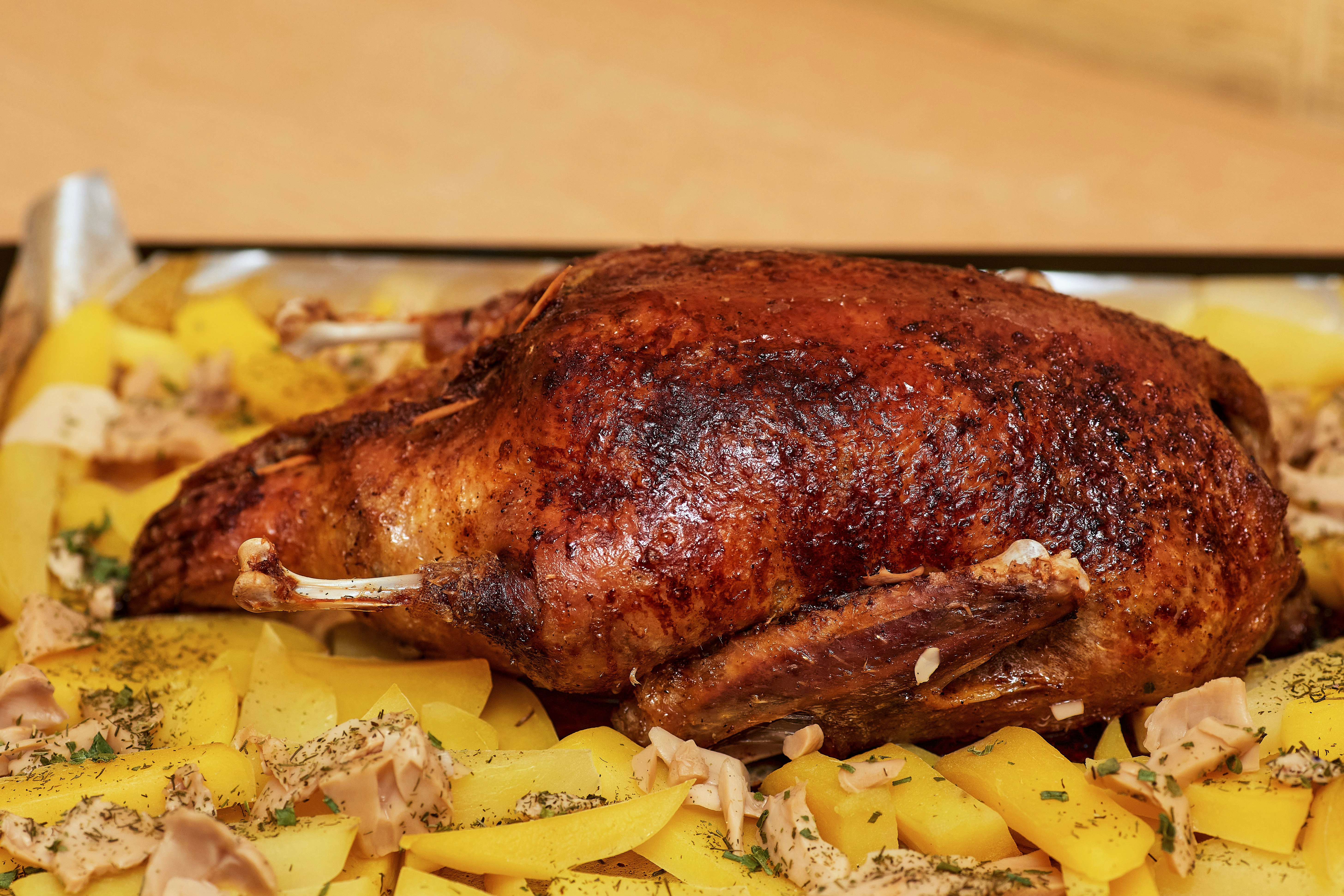 roasted chicken on white ceramic plate