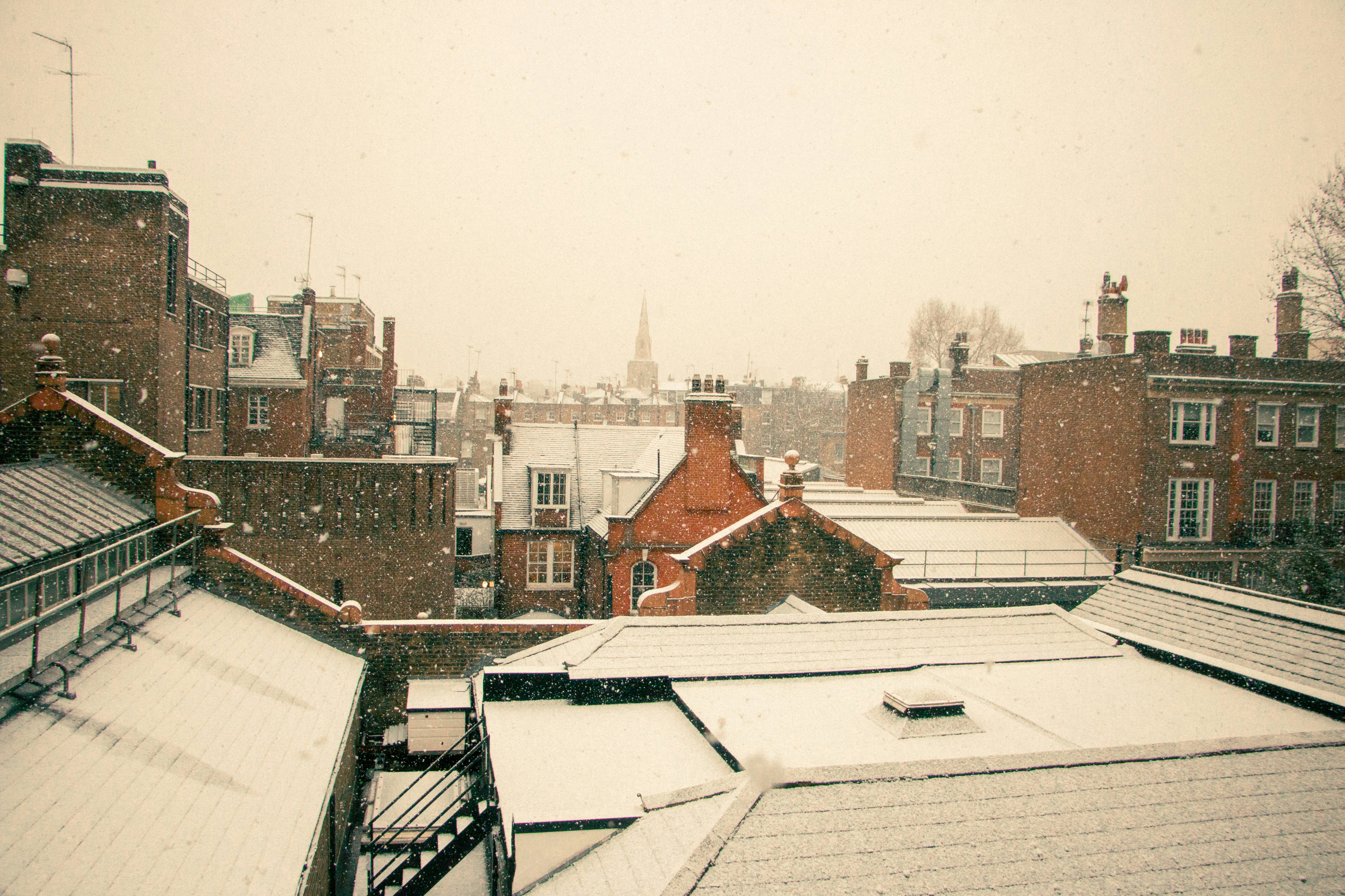 An angled view of a high-performance flat roofing system on a commercial building.