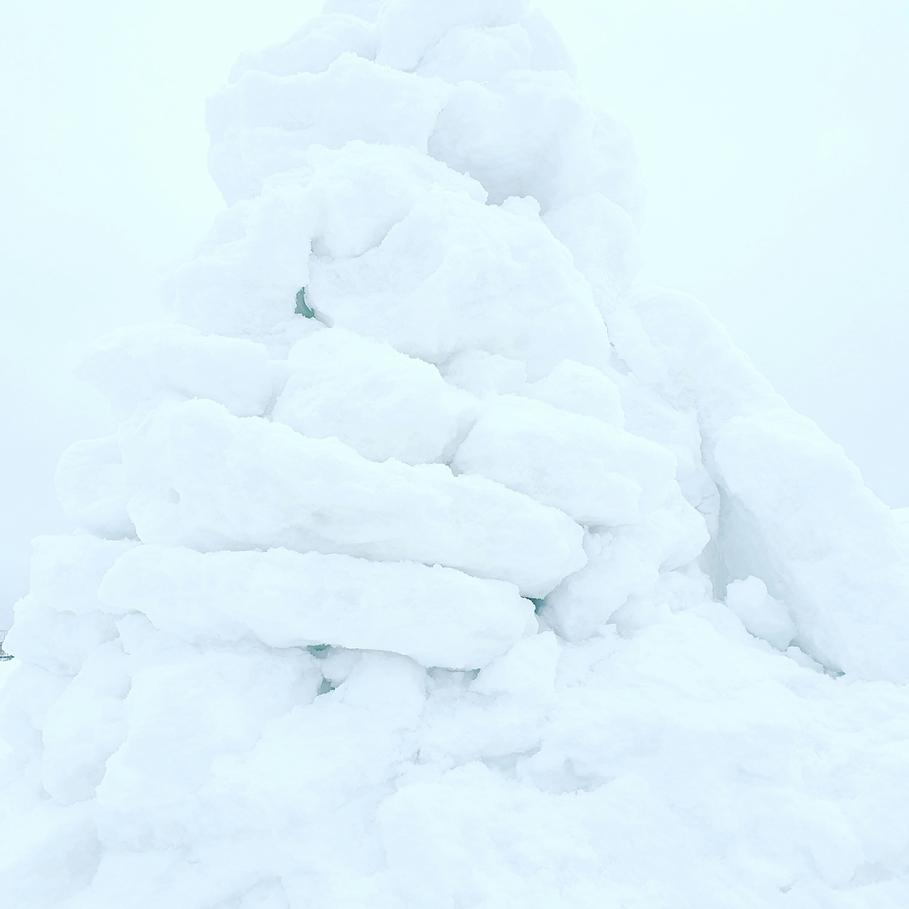 white ice on white background