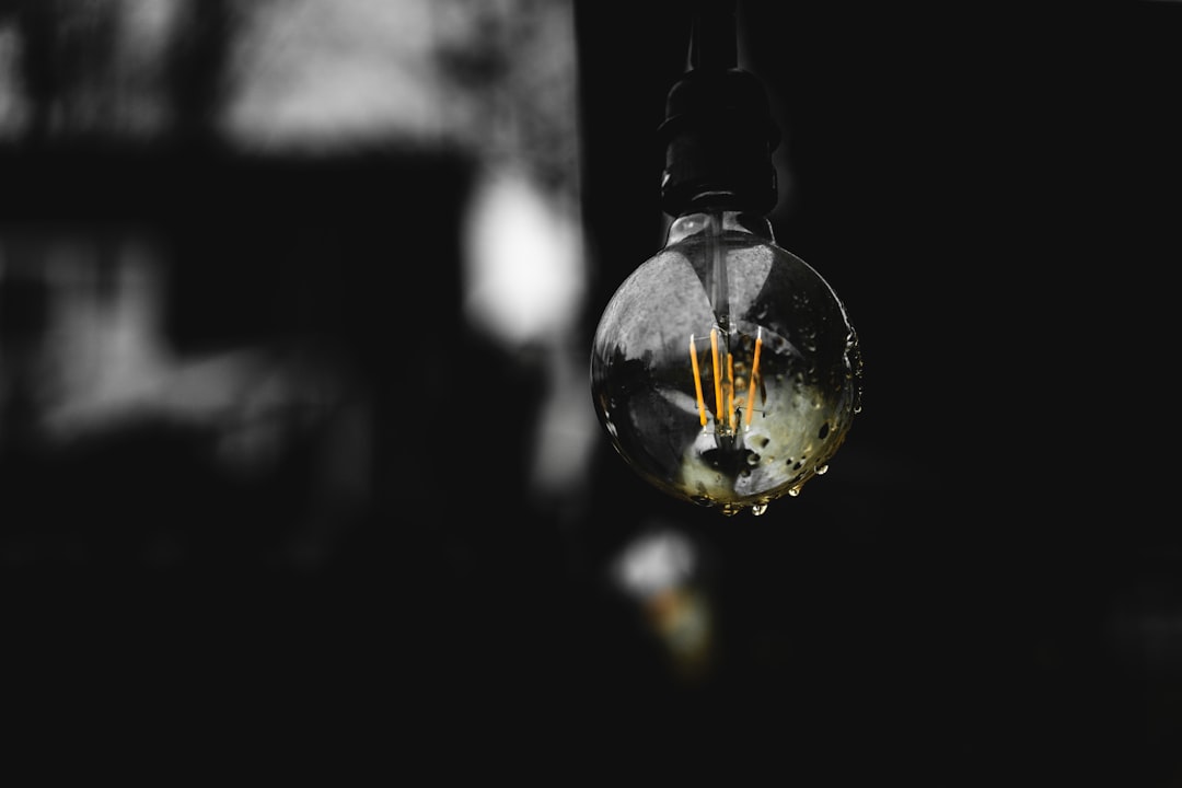 selective color photography of light bulb