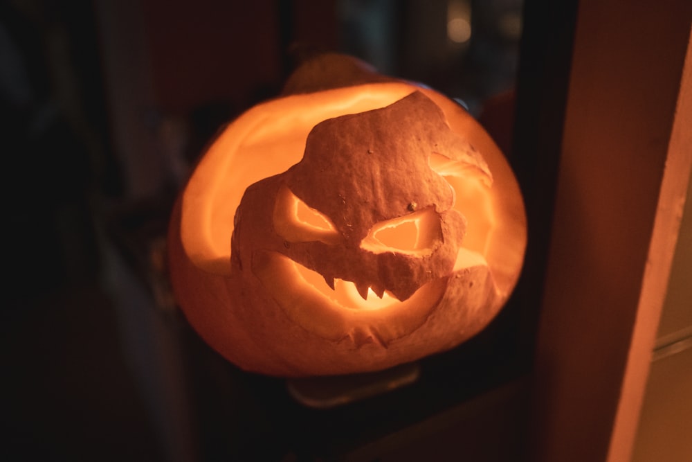 jack o lantern with light