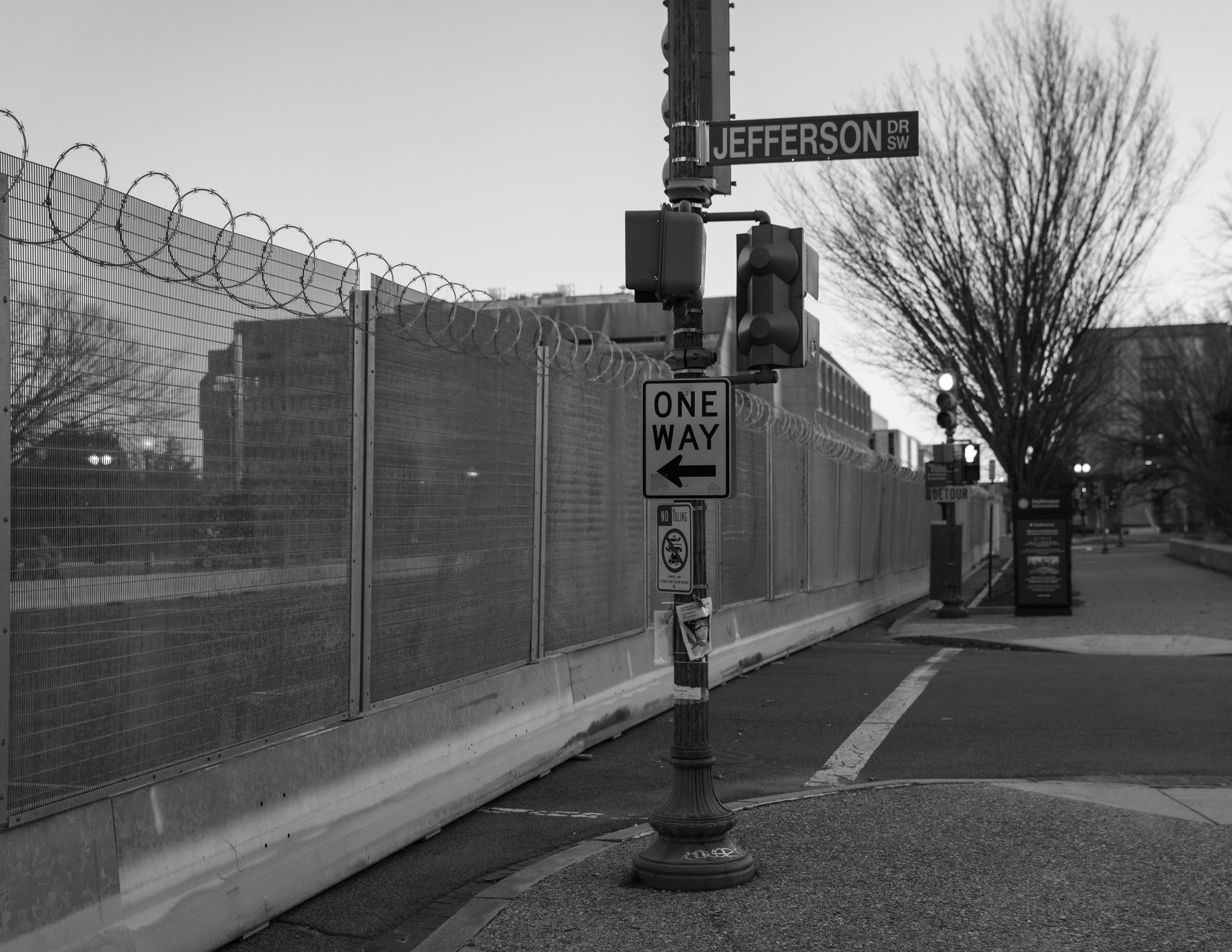 Security fencing surround the US Capitol