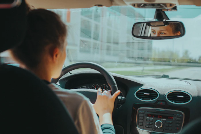 Student practising parallel parking