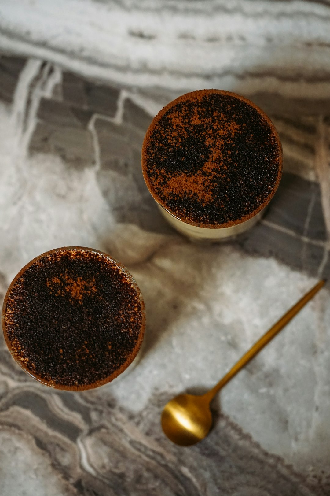 brown powder on white ceramic bowl