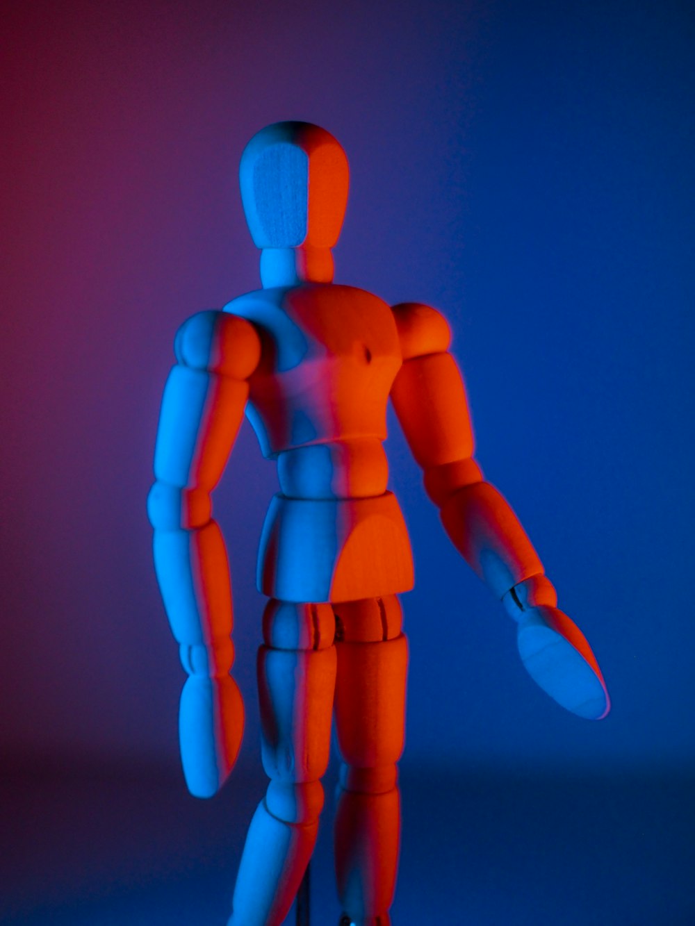 blue human figure on blue background