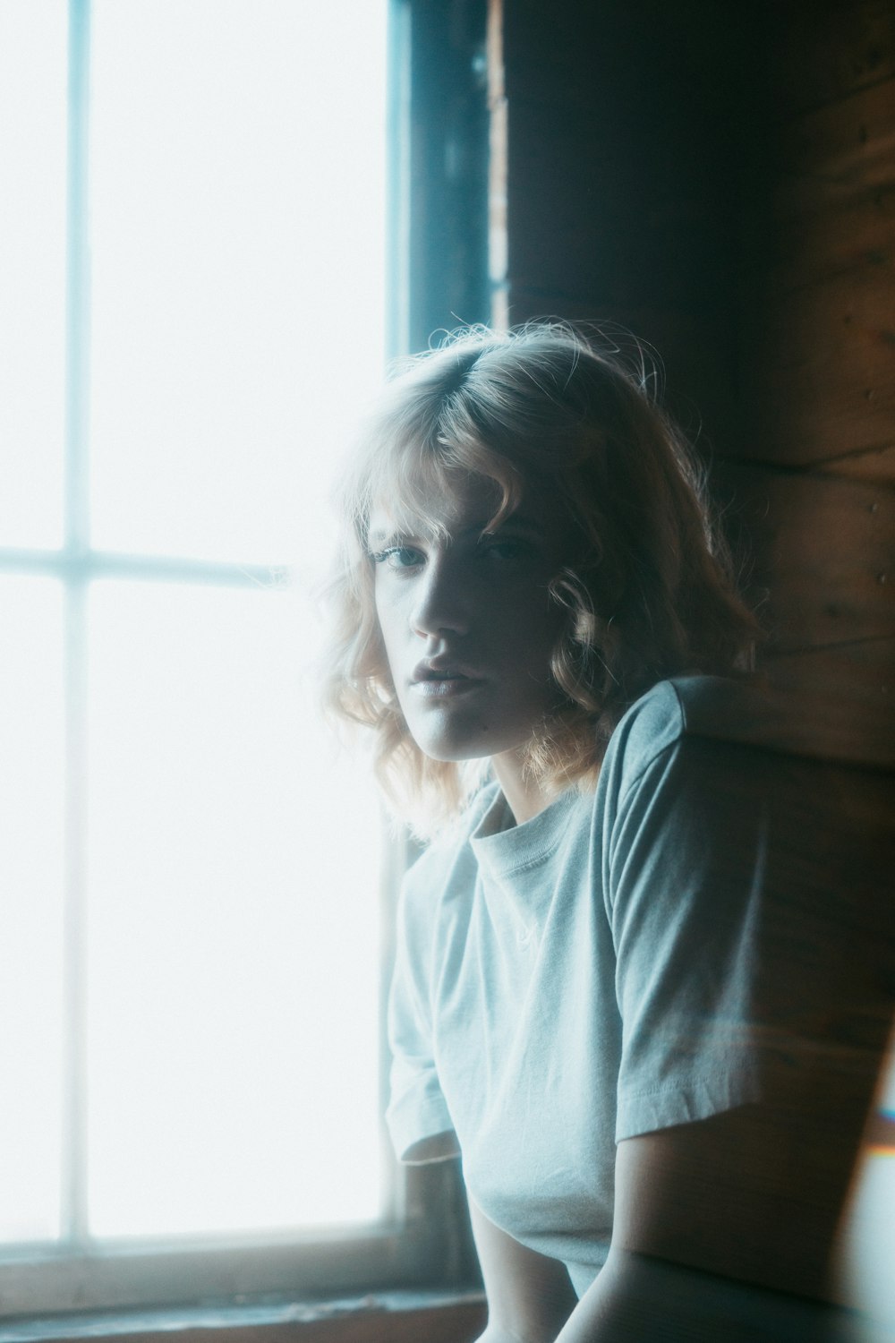 woman in white dress shirt