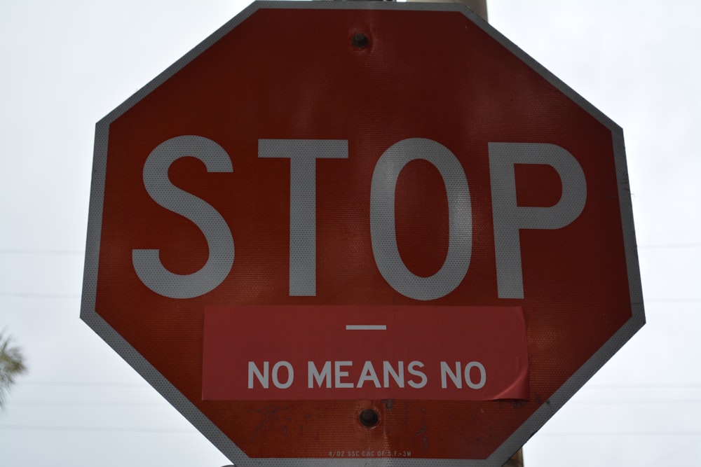 red and white stop sign