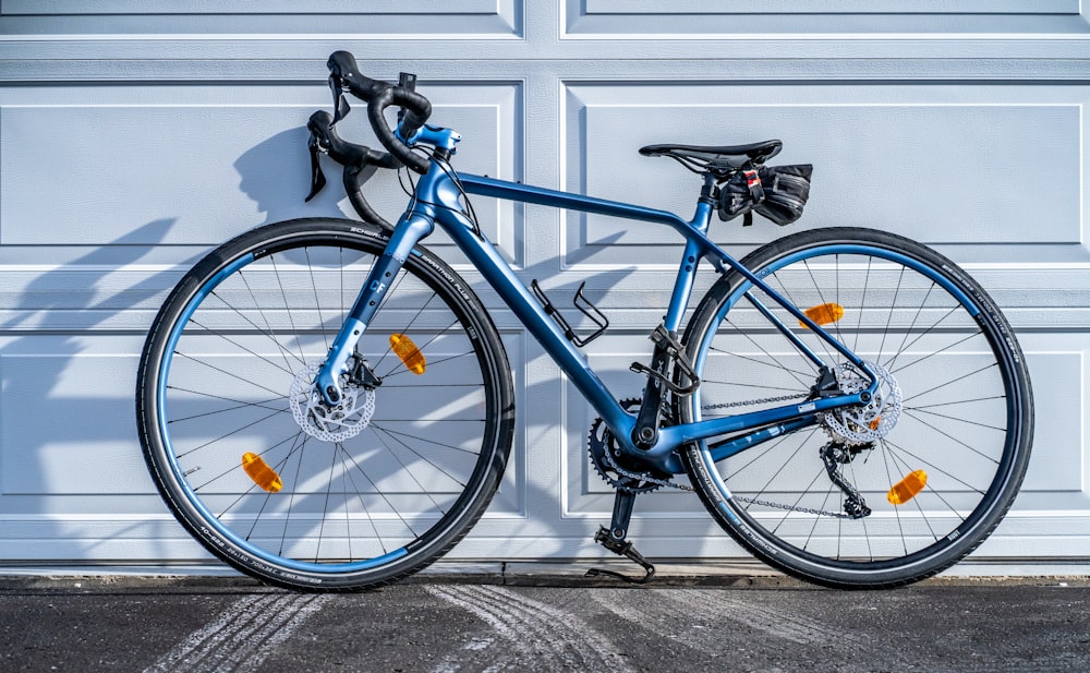 blue and black road bike