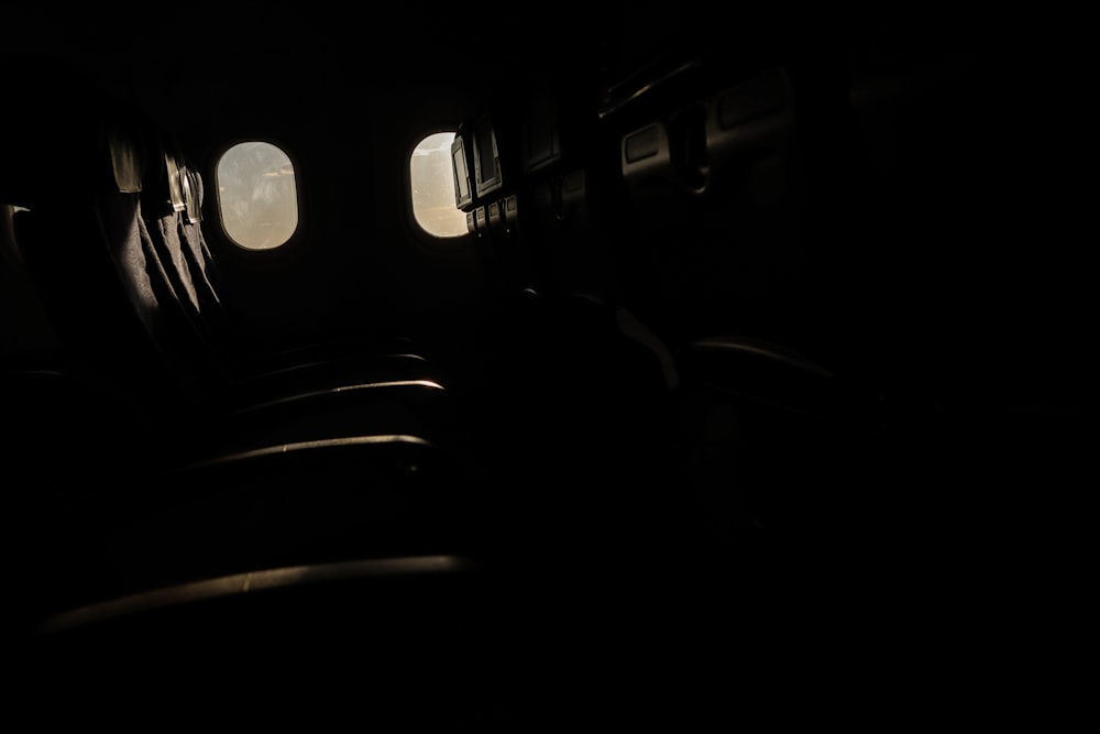 black and white car interior