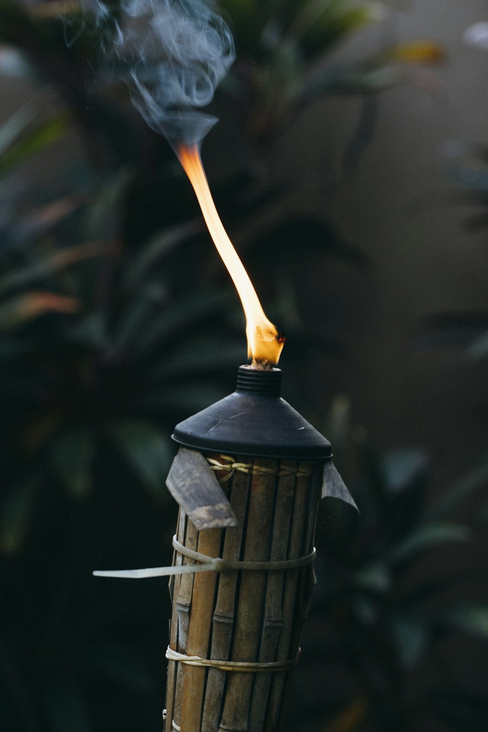 brown and black oil lamp