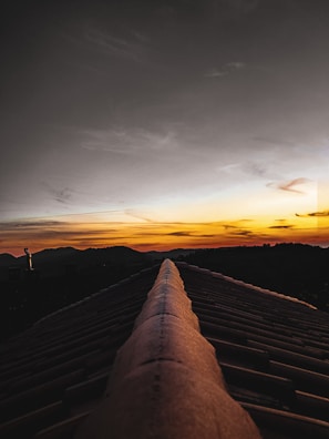 An inspiring sunset view from a rooftop office.