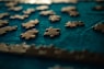 blue and white jigsaw puzzle