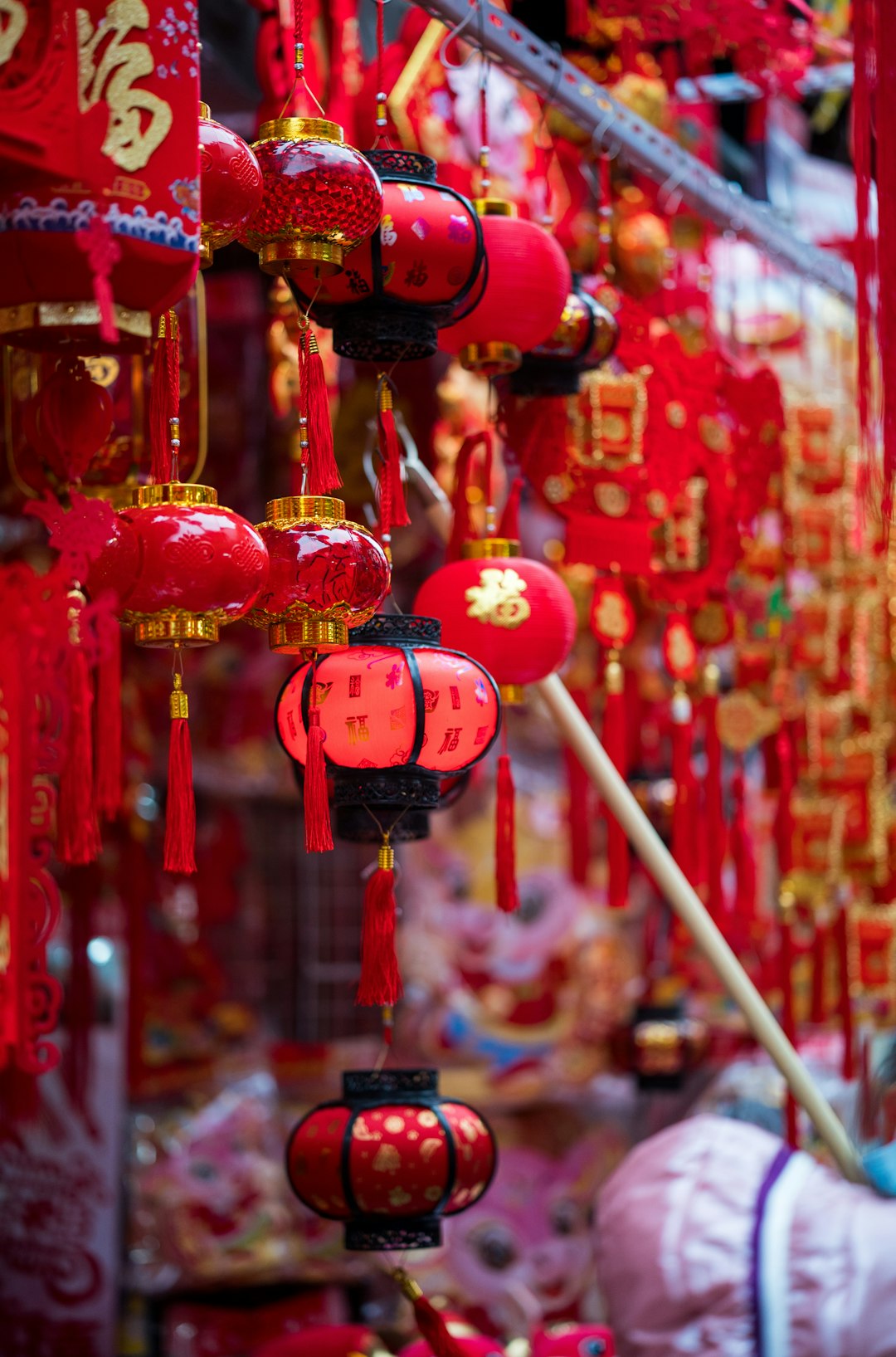 red and yellow hanging decors