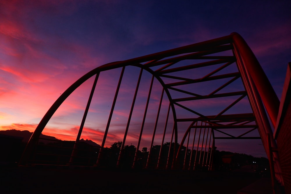 silhouette of metal frame during sunset