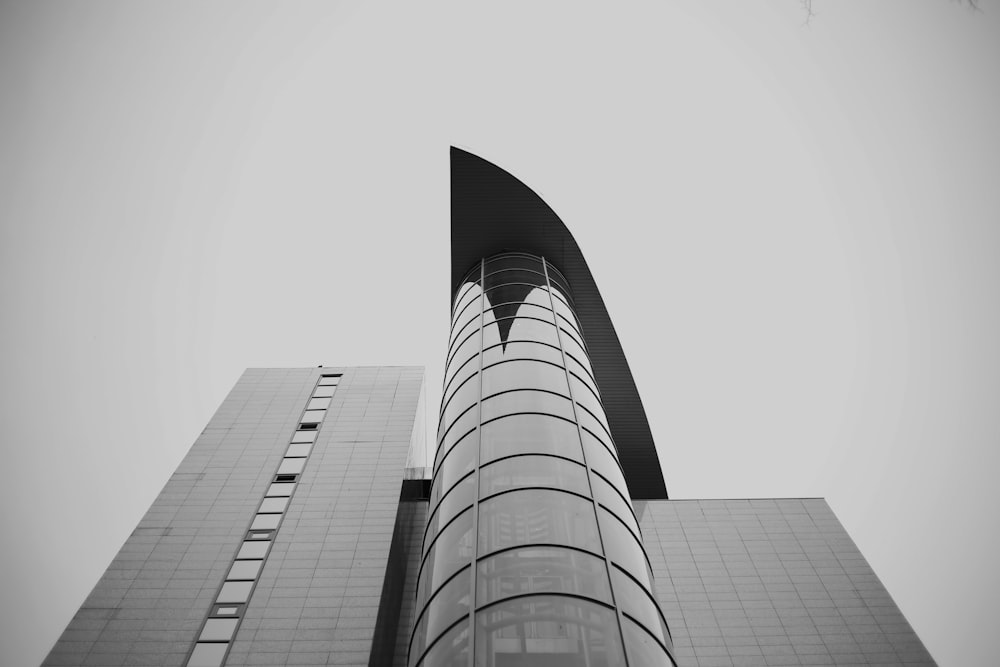 grayscale photo of high rise building