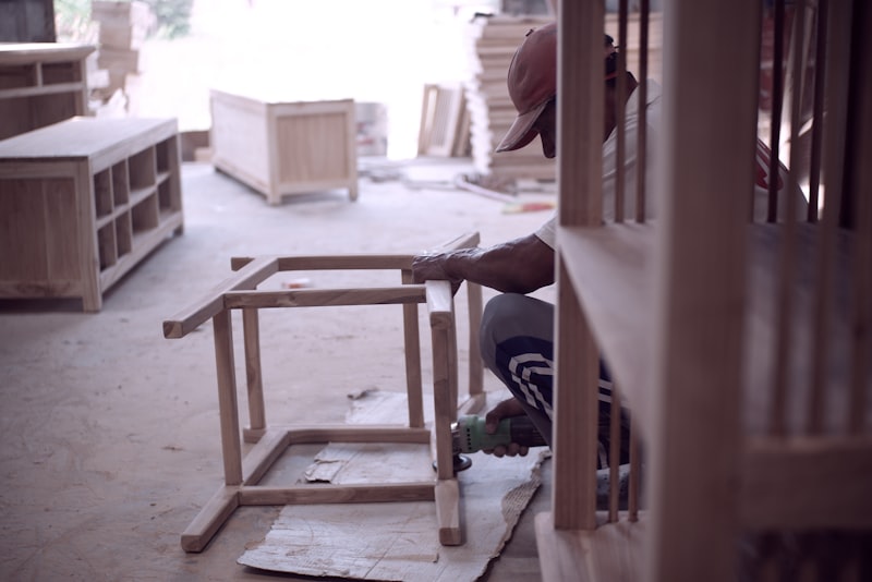 Finished timber chair in a studio setting