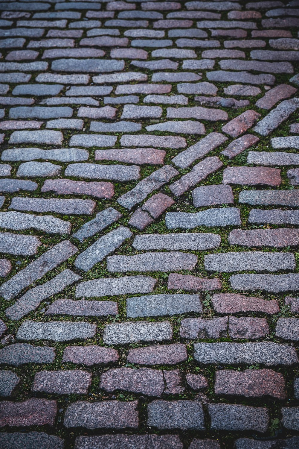 gray and black brick pavement