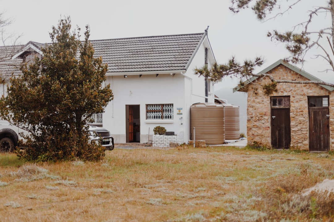 white and brown wooden house near green trees during daytime