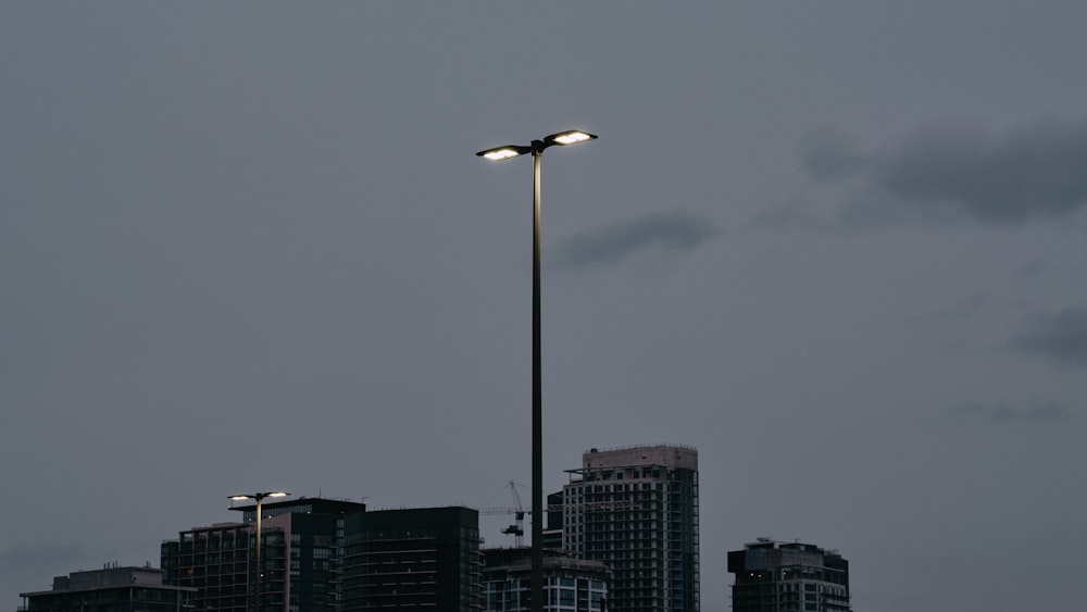 black and white street light